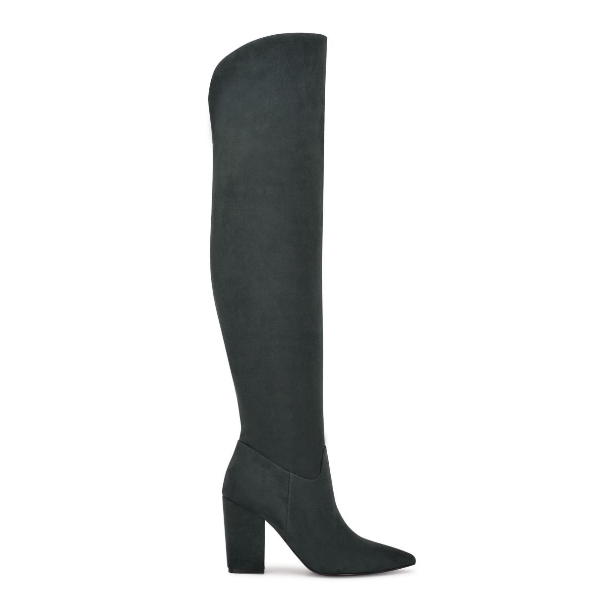 Nine West Goforit Over The Knee Topuklu Bot Kadın Siyah | 9378UHNPM