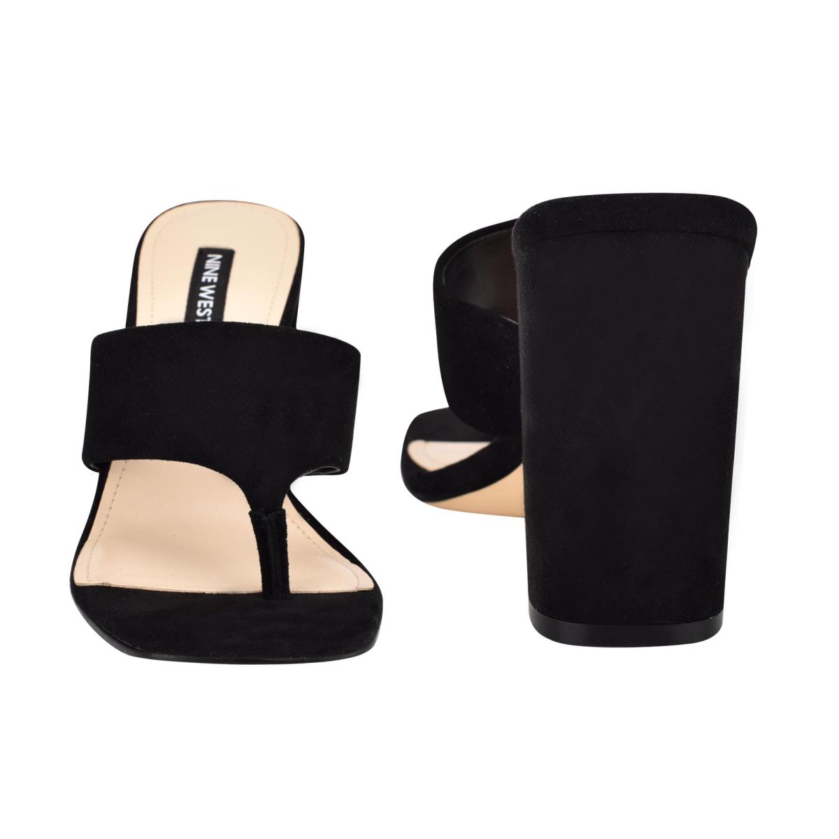 Nine West Gogo Block Heel Kaydırmalı Sandalet Kadın Siyah | 0825BKLPA