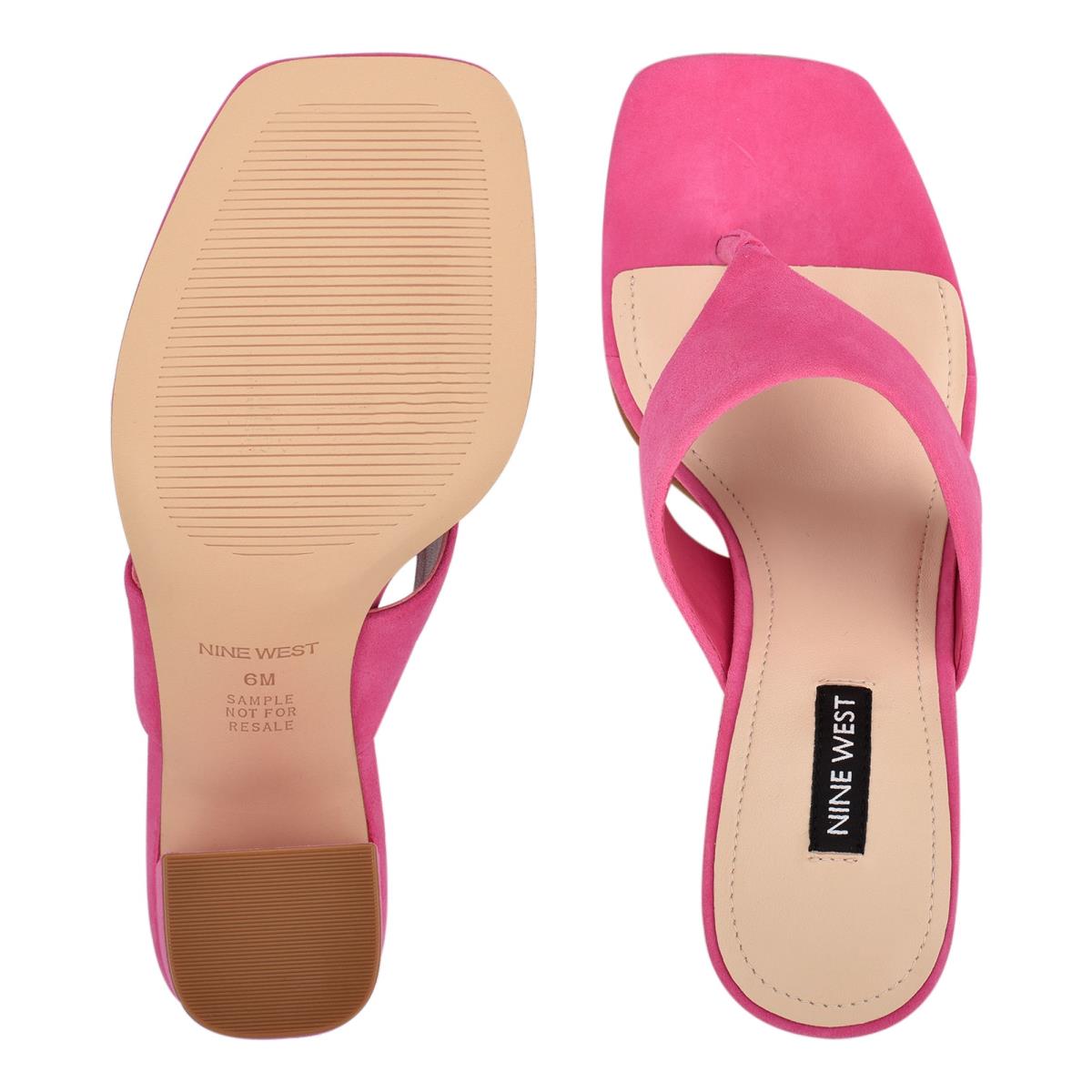 Nine West Gogo Block Heel Kaydırmalı Sandalet Kadın Pembe | 7245ILWQN