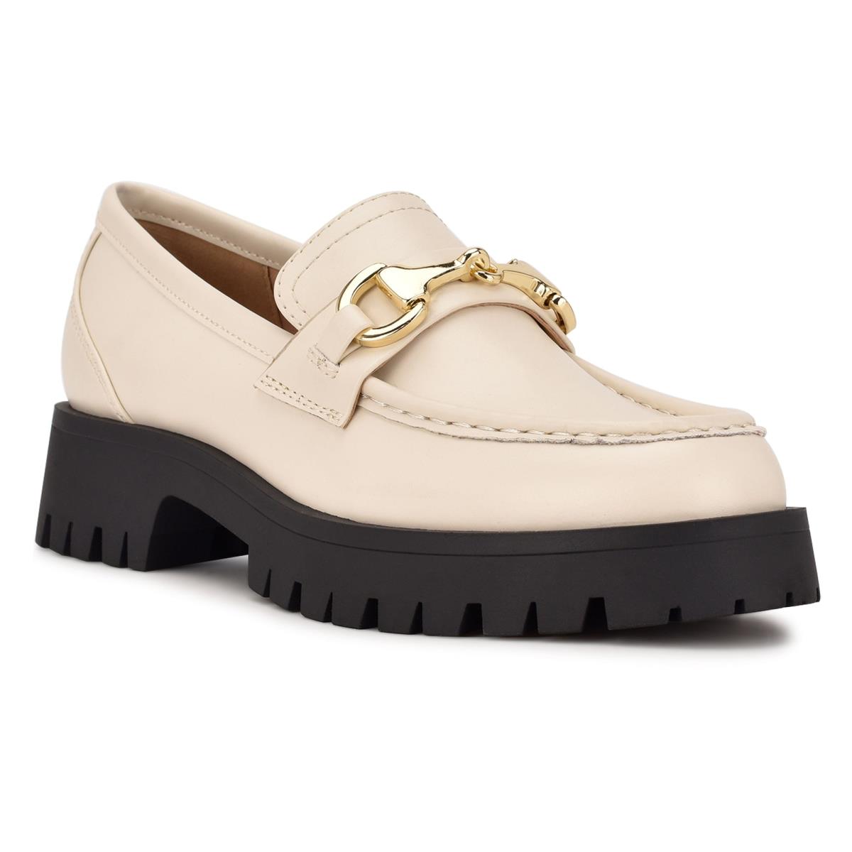 Nine West Gonehme Lug Sole Loafer Ayakkabı Kadın Krema | 2573CMXNO