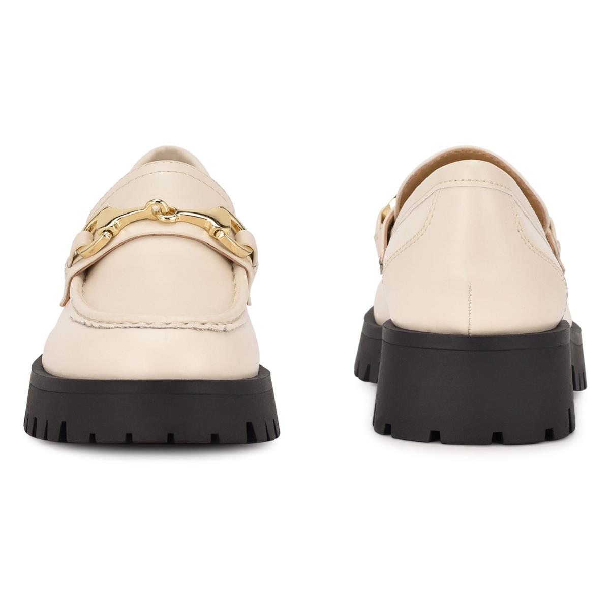 Nine West Gonehme Lug Sole Loafer Ayakkabı Kadın Krema | 2573CMXNO