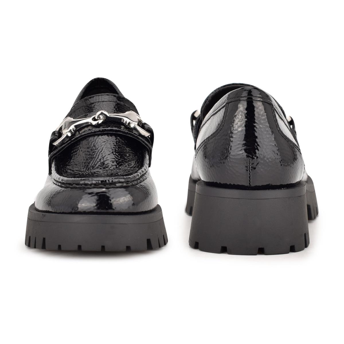 Nine West Gonehme Lug Sole Loafer Ayakkabı Kadın Siyah | 7816WFRTX