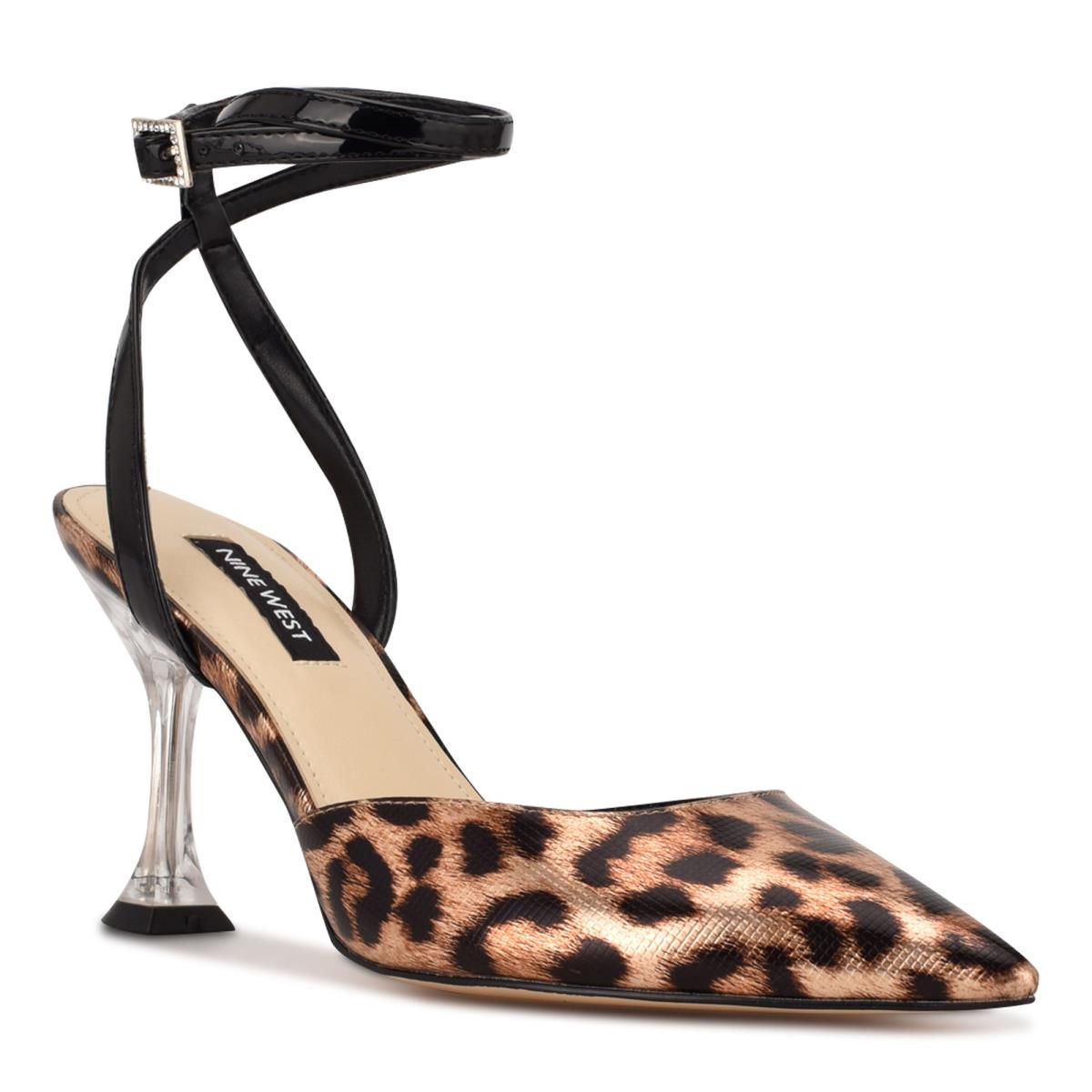 Nine West Harlowe Ankle Askılı Stiletto Ayakkabı Kadın Leopar | 6402OSZVJ