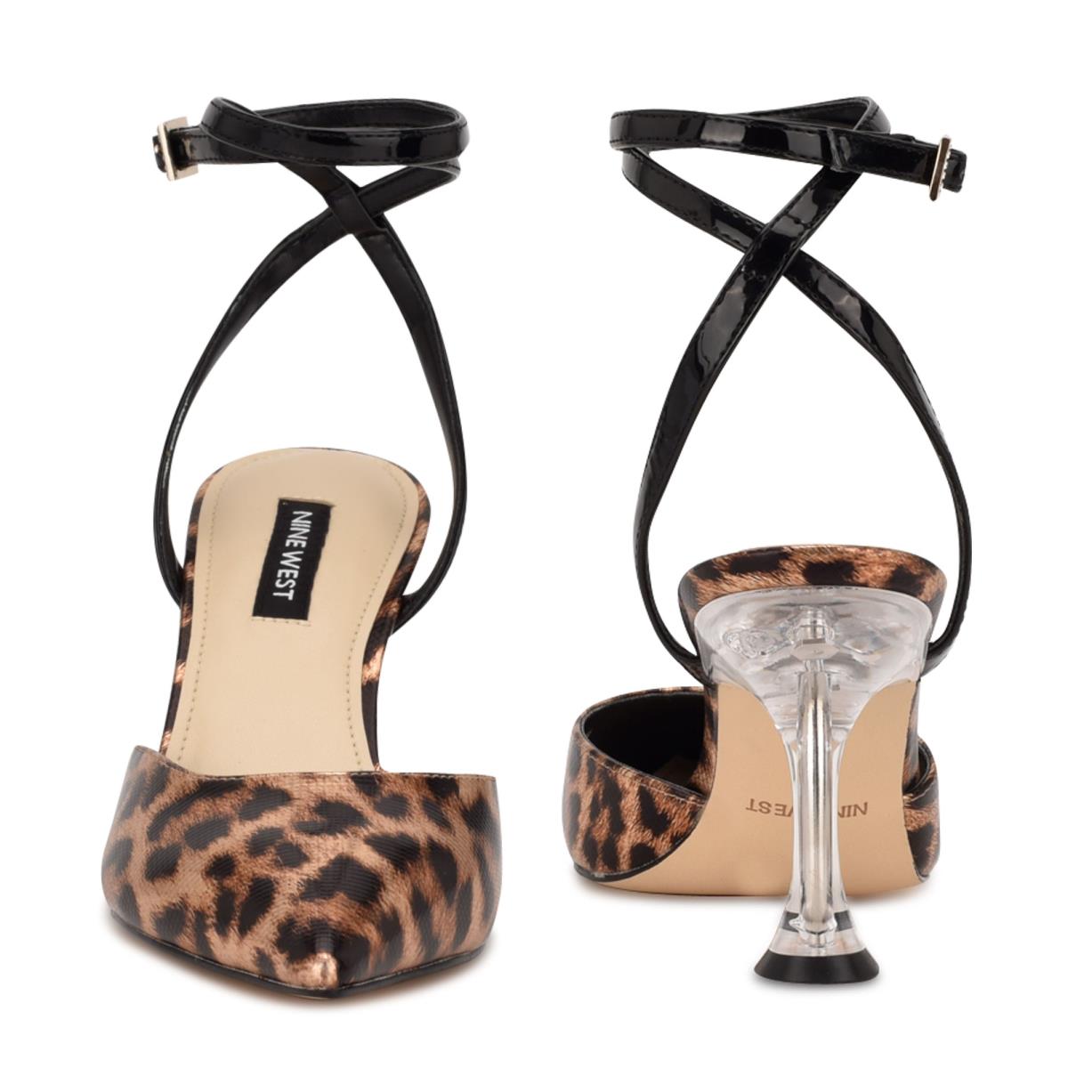 Nine West Harlowe Ankle Askılı Stiletto Ayakkabı Kadın Leopar | 6402OSZVJ