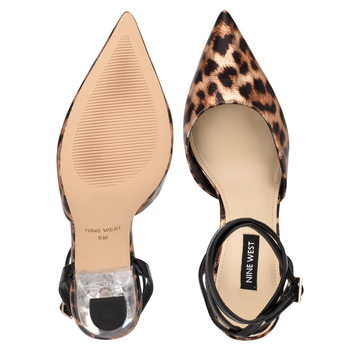 Nine West Harlowe Ankle Askılı Stiletto Ayakkabı Kadın Leopar | 6402OSZVJ