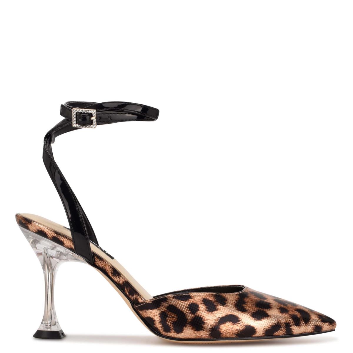 Nine West Harlowe Ankle Askılı Stiletto Ayakkabı Kadın Leopar | 6402OSZVJ