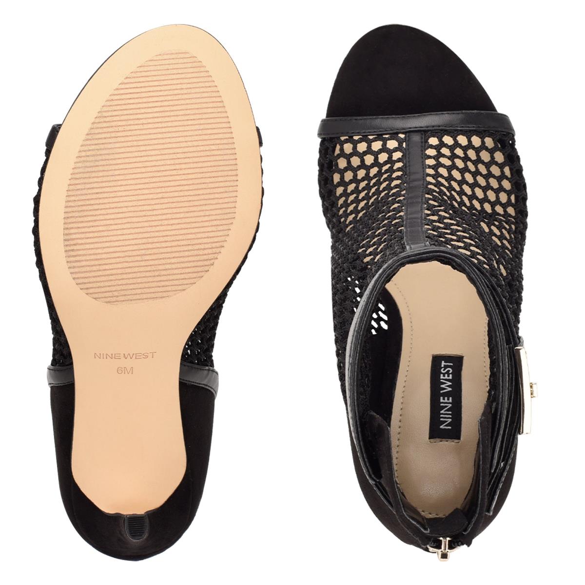 Nine West Ididit Mesh Peep Burunlu Bot Kadın Siyah | 4321GHYLP