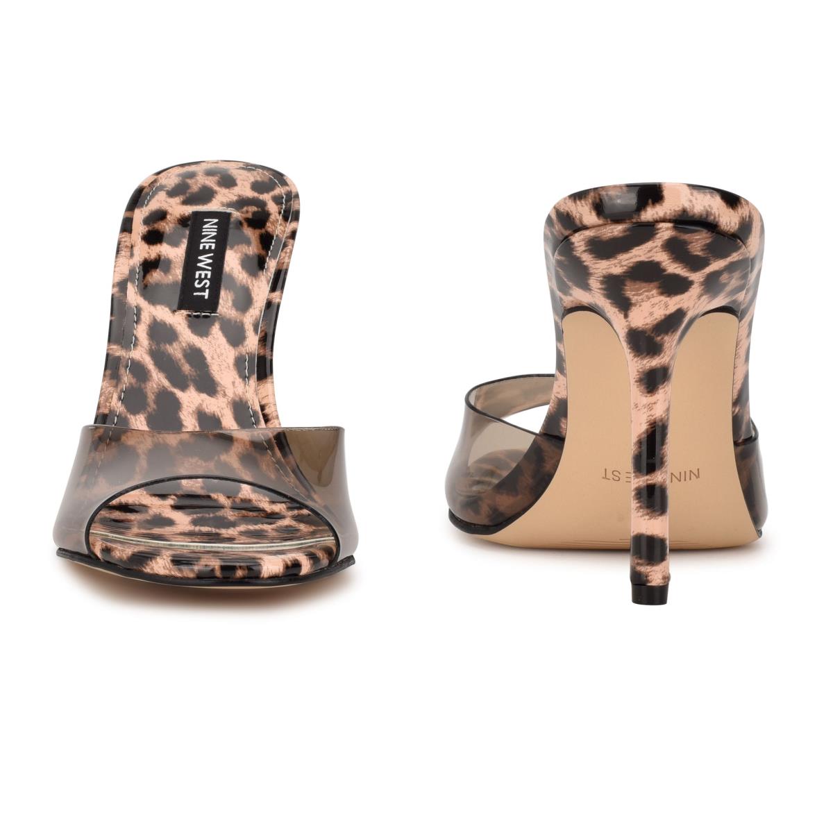 Nine West Ido Topuklu Kaydırmalı Sandalet Kadın Leopar | 3270IKGDJ