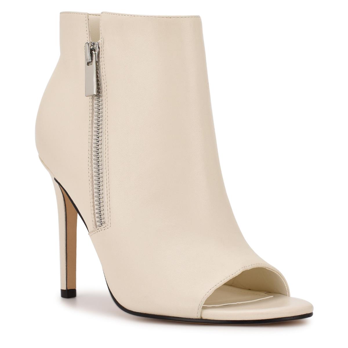 Nine West Izip Peep toe Bot Kadın Krema | 4370WINGS