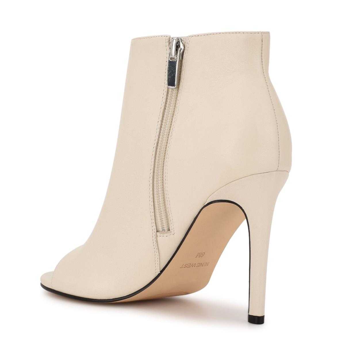 Nine West Izip Peep toe Bot Kadın Krema | 4370WINGS