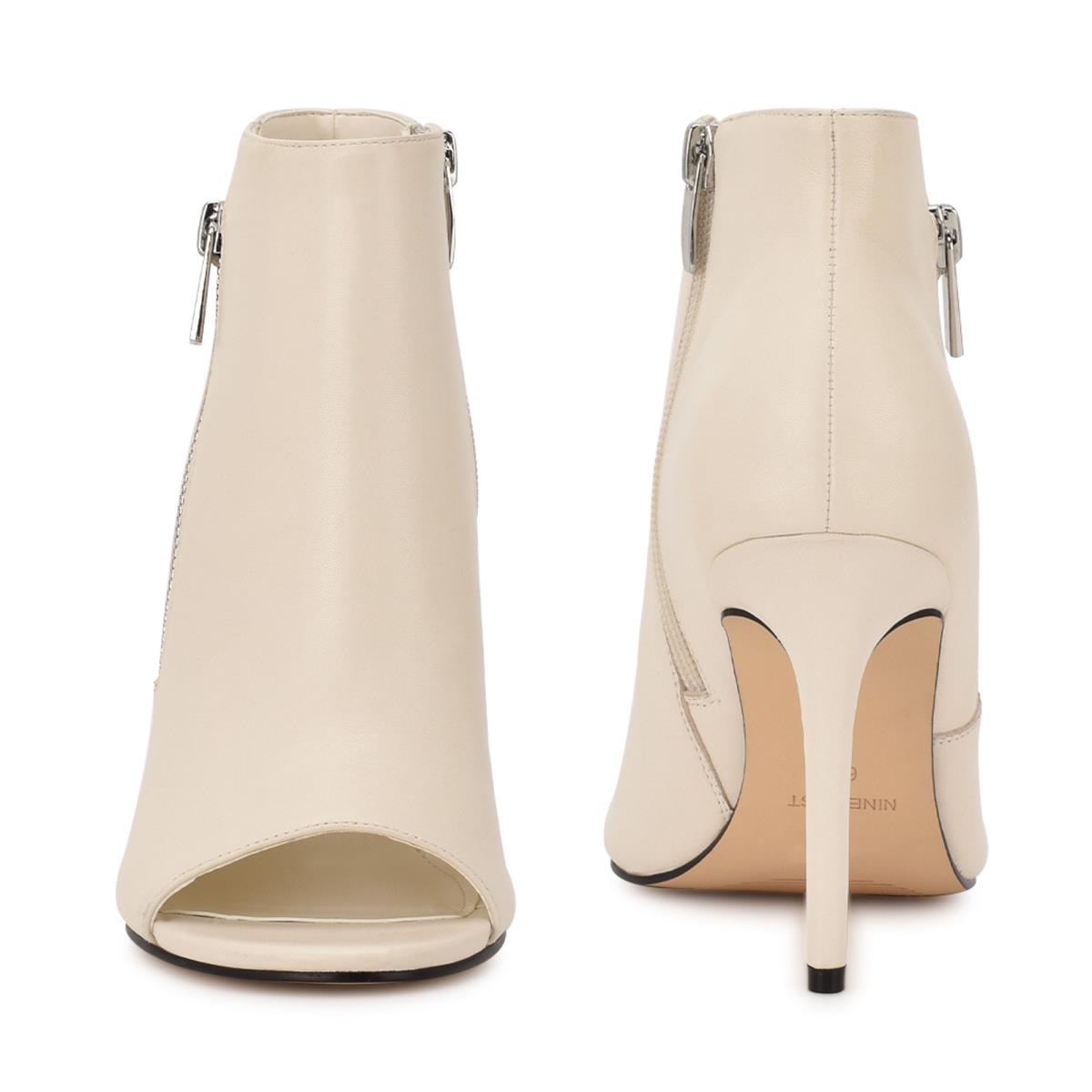 Nine West Izip Peep toe Bot Kadın Krema | 4370WINGS