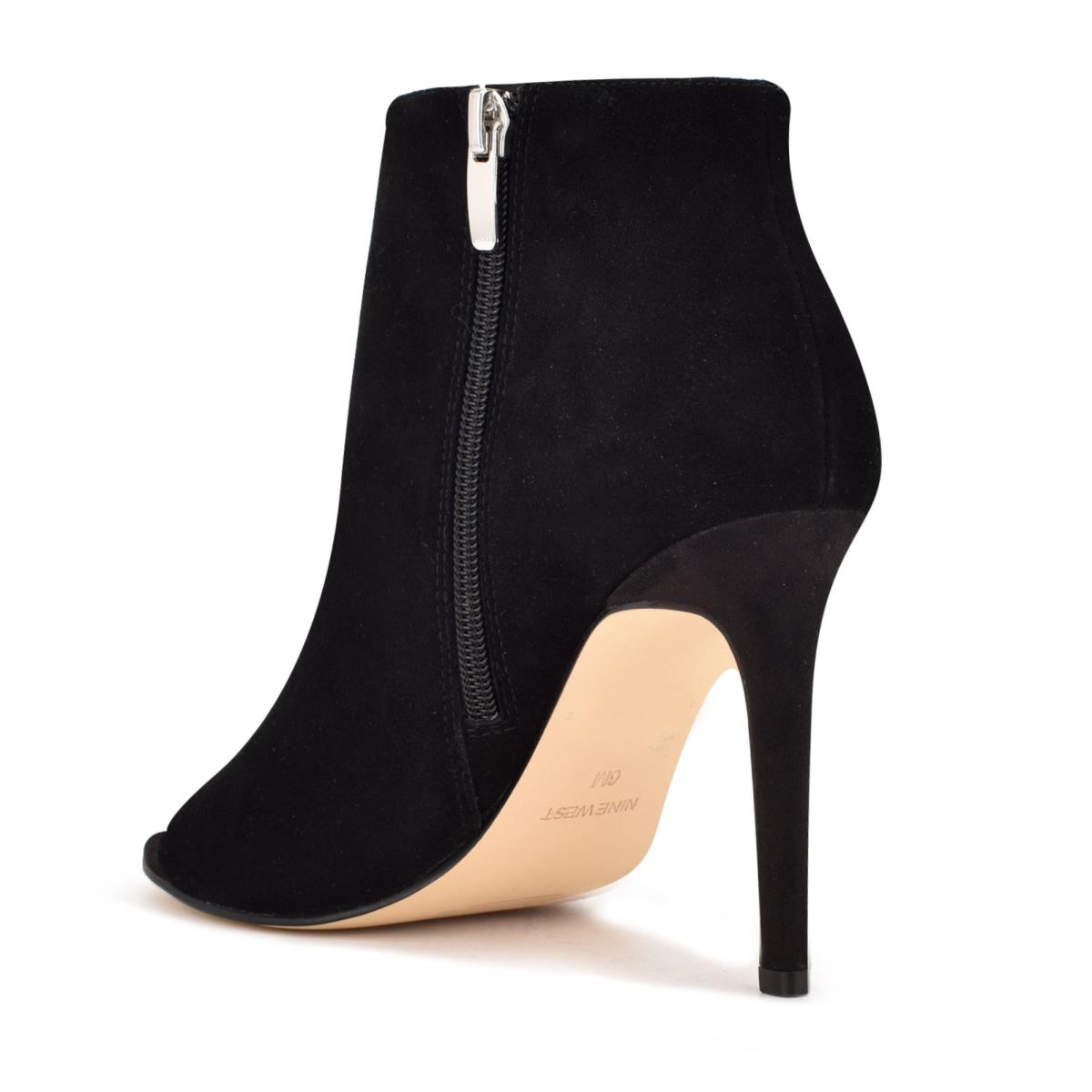 Nine West Izip Peep toe Bot Kadın Siyah | 2318GMNVH