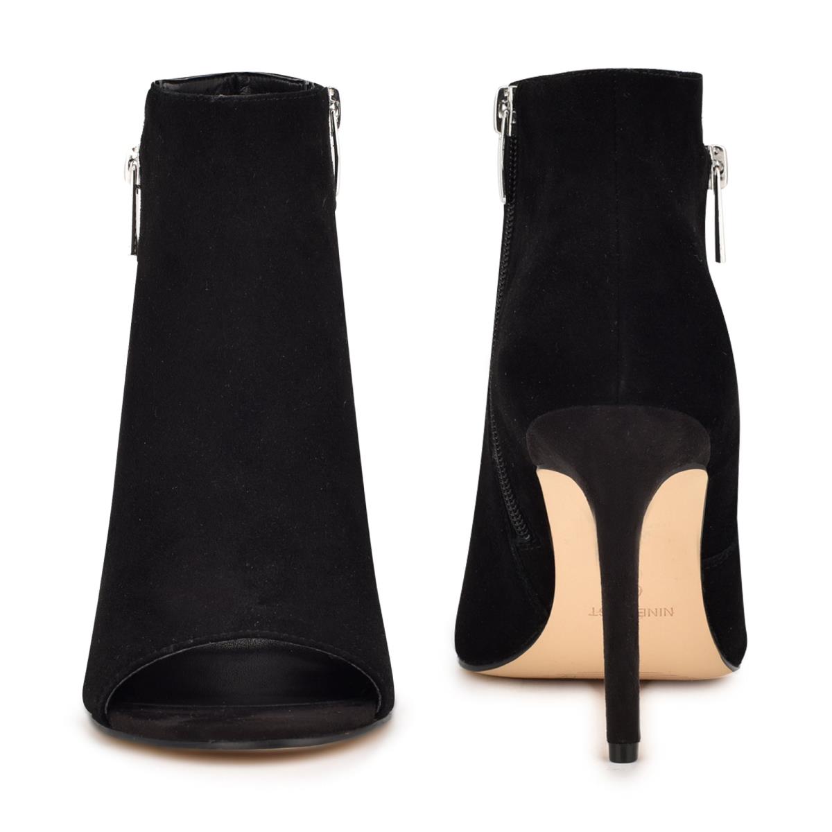 Nine West Izip Peep toe Bot Kadın Siyah | 2318GMNVH