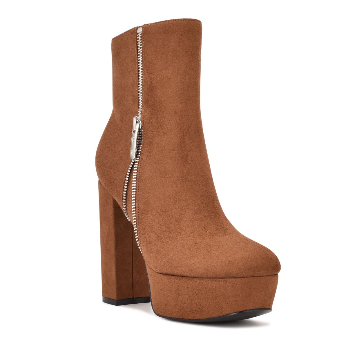 Nine West Kerri Platform Bot Kadın Kahverengi | 5069VBGXM