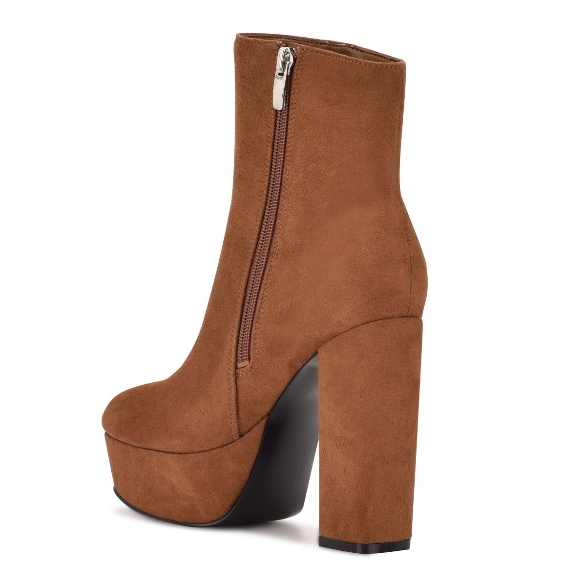 Nine West Kerri Platform Bot Kadın Kahverengi | 5069VBGXM