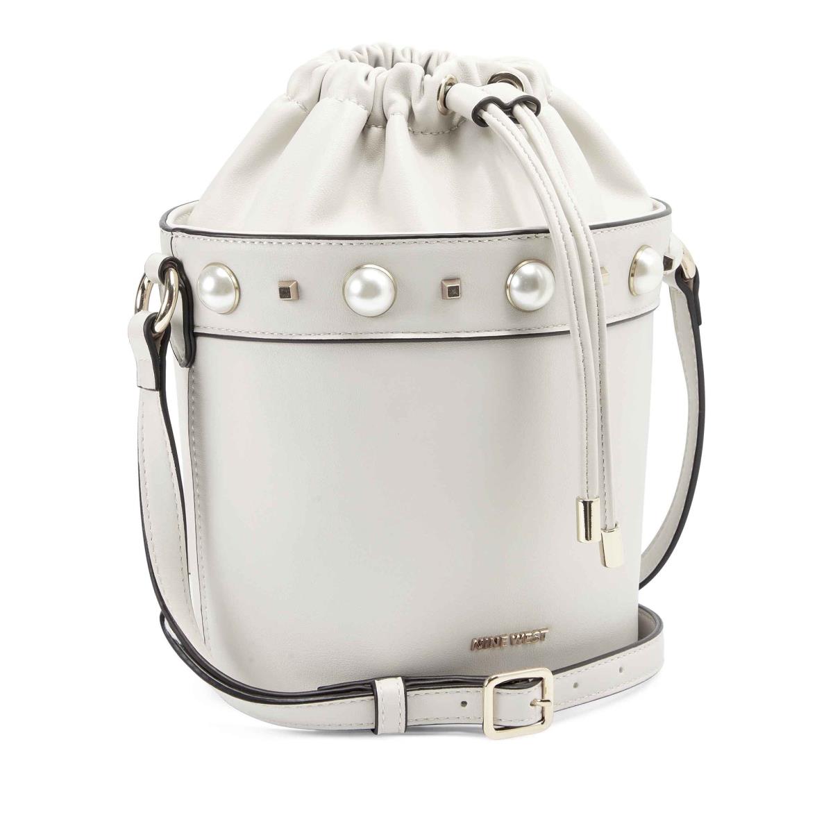 Nine West Laylin Drawstring Bucket Çapraz Askılı Çanta Kadın Beyaz | 9587YLIZO