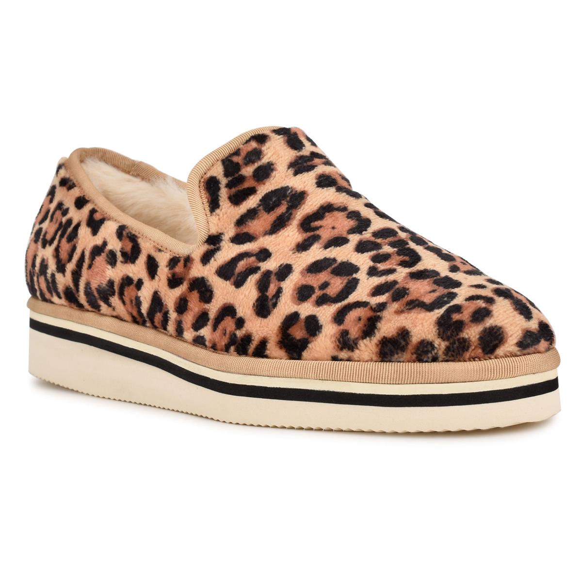 Nine West Laze Cozy Slip On Bale Ayakkabısı Kadın Leopar | 8795CKFAH