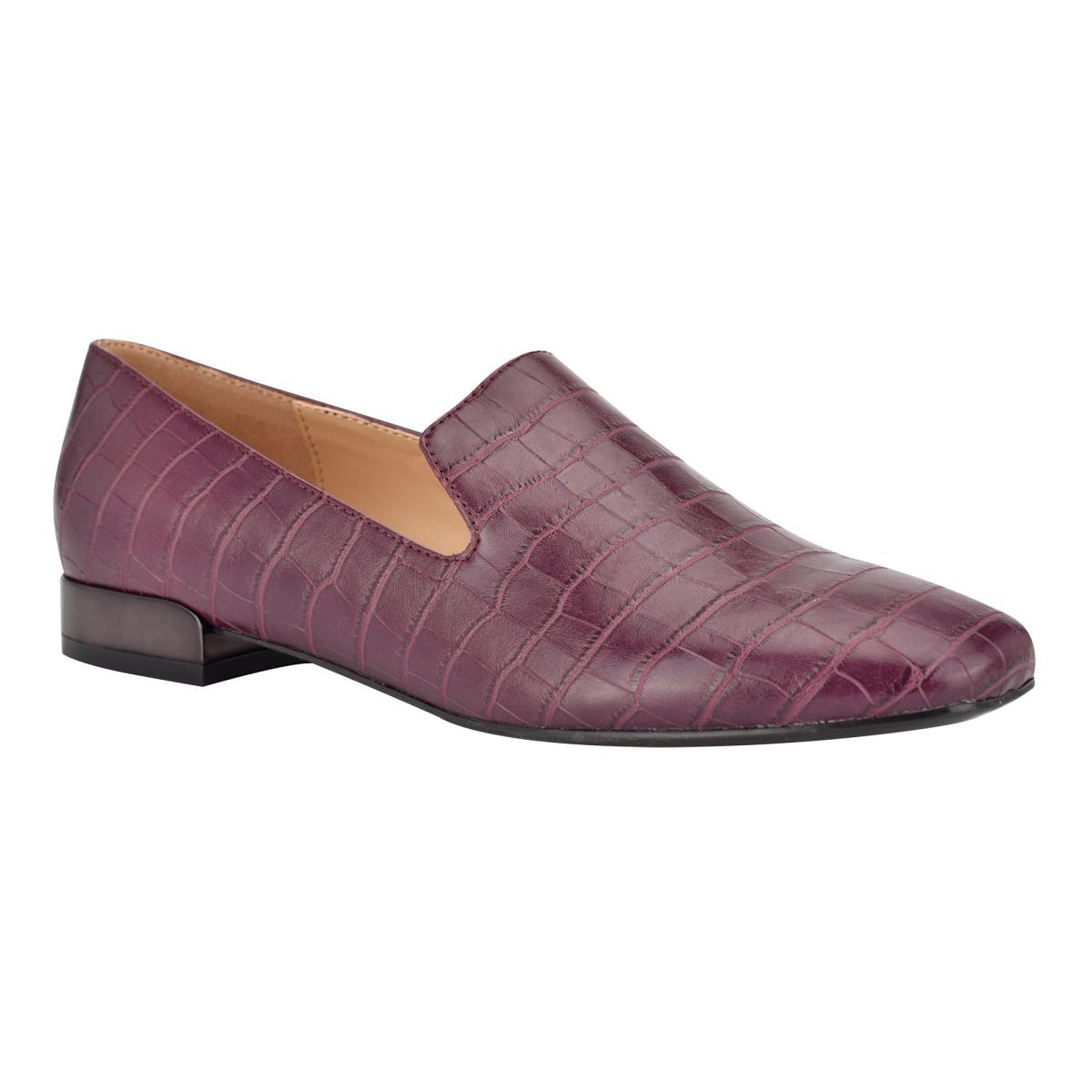 Nine West Lisette Smoking Flats Kadın Claret | 5281HIXWQ