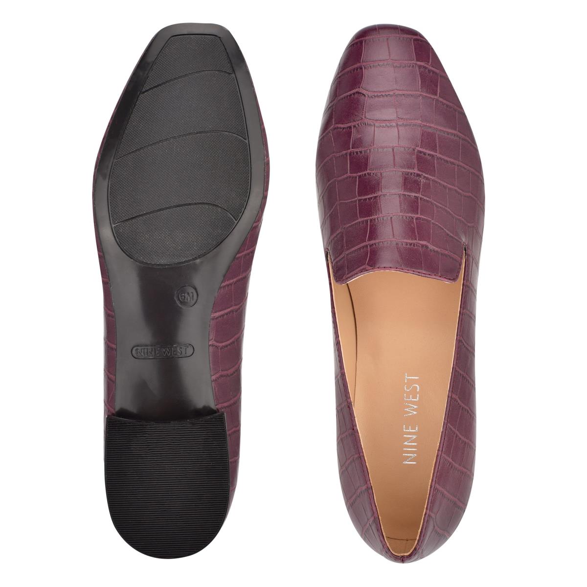 Nine West Lisette Smoking Flats Kadın Claret | 5281HIXWQ