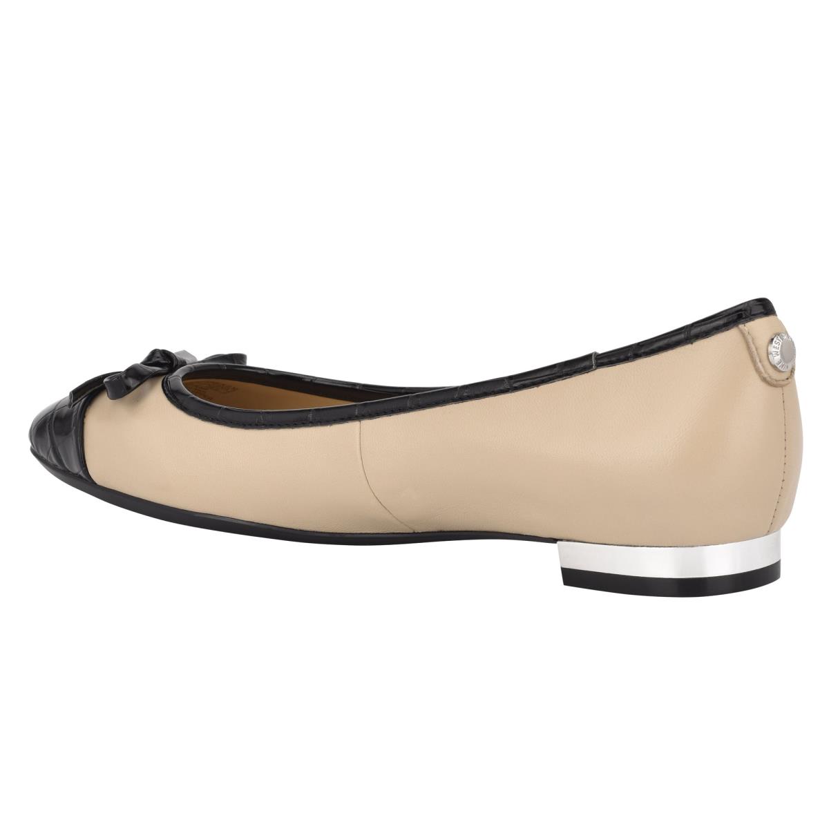 Nine West Olly 9x9 Ballet Flats Kadın Bej Rengi Siyah | 2879NOCRY