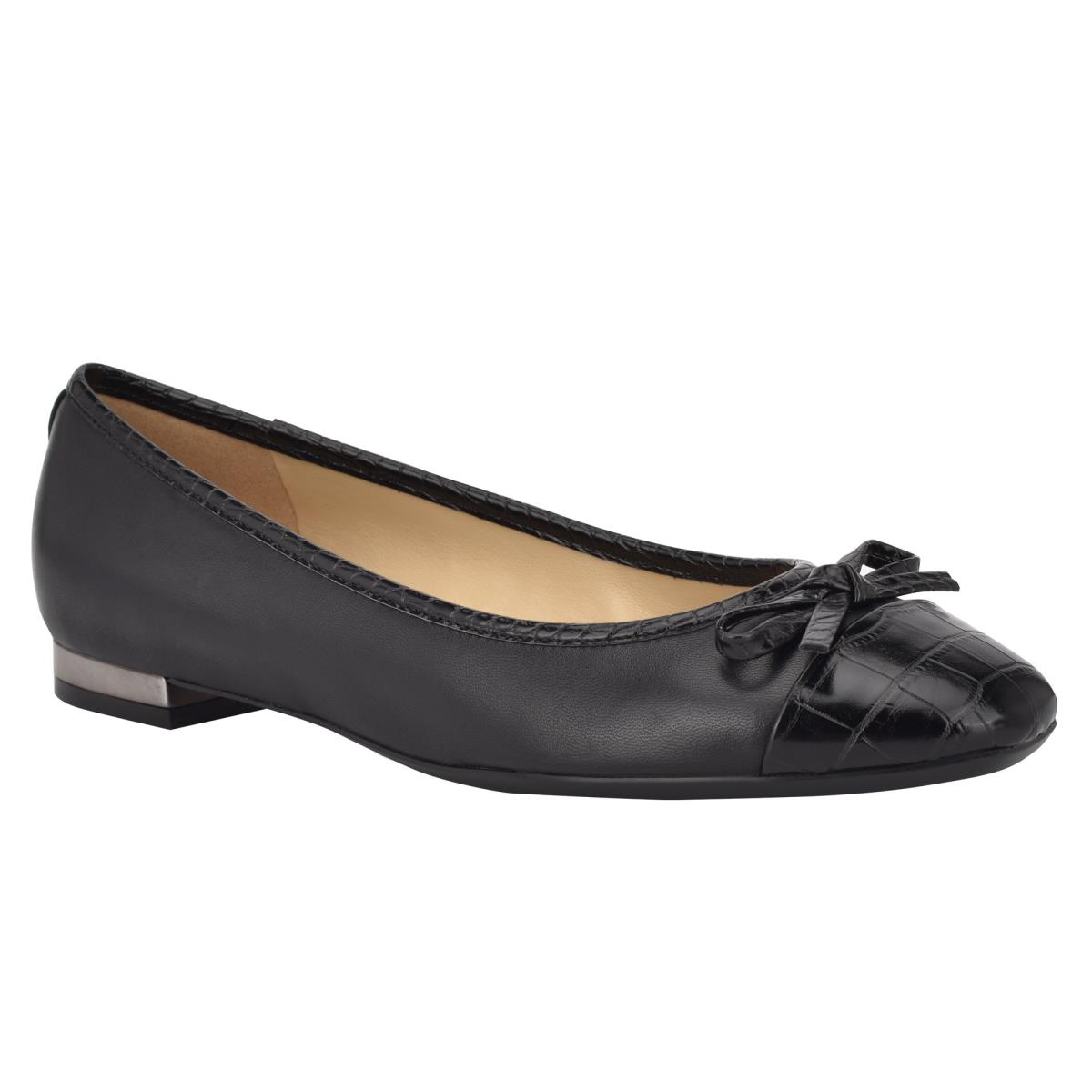 Nine West Olly 9x9 Ballet Flats Kadın Siyah | 5928BAWDF