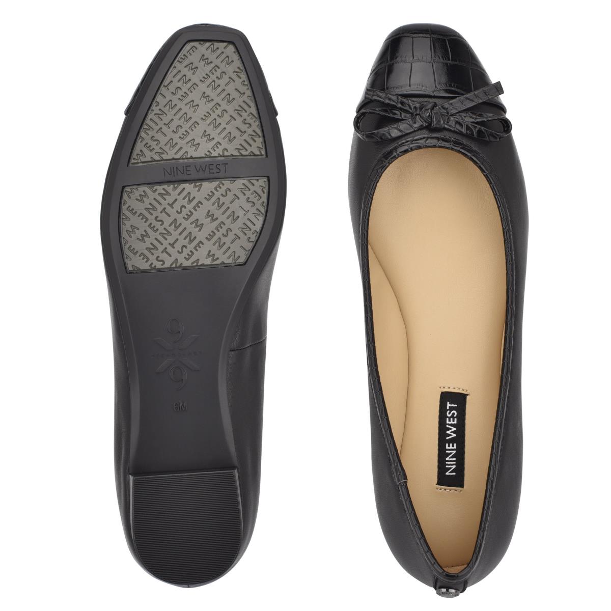 Nine West Olly 9x9 Ballet Flats Kadın Siyah | 5928BAWDF