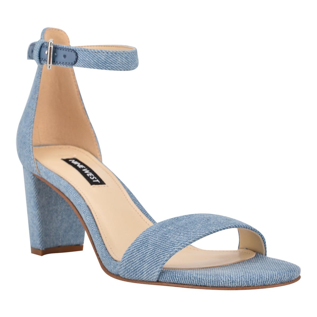 Nine West Pruce Ankle Askılı Block Topuklu Sandalet Kadın Mavi | 0657DGIPR