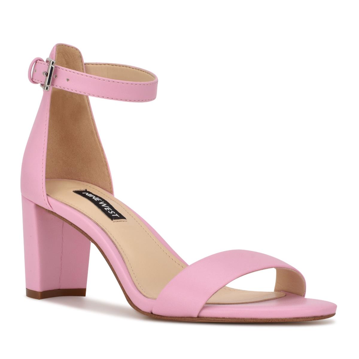 Nine West Pruce Ankle Askılı Block Topuklu Sandalet Kadın Pembe | 2879WMPXF