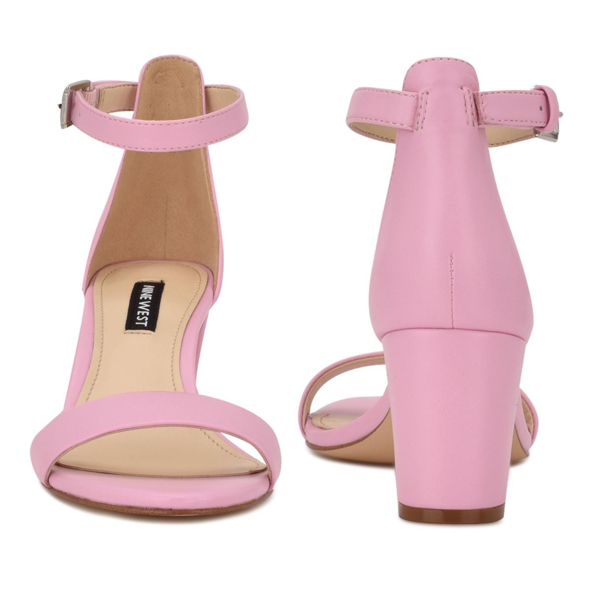 Nine West Pruce Ankle Askılı Block Topuklu Sandalet Kadın Pembe | 2879WMPXF