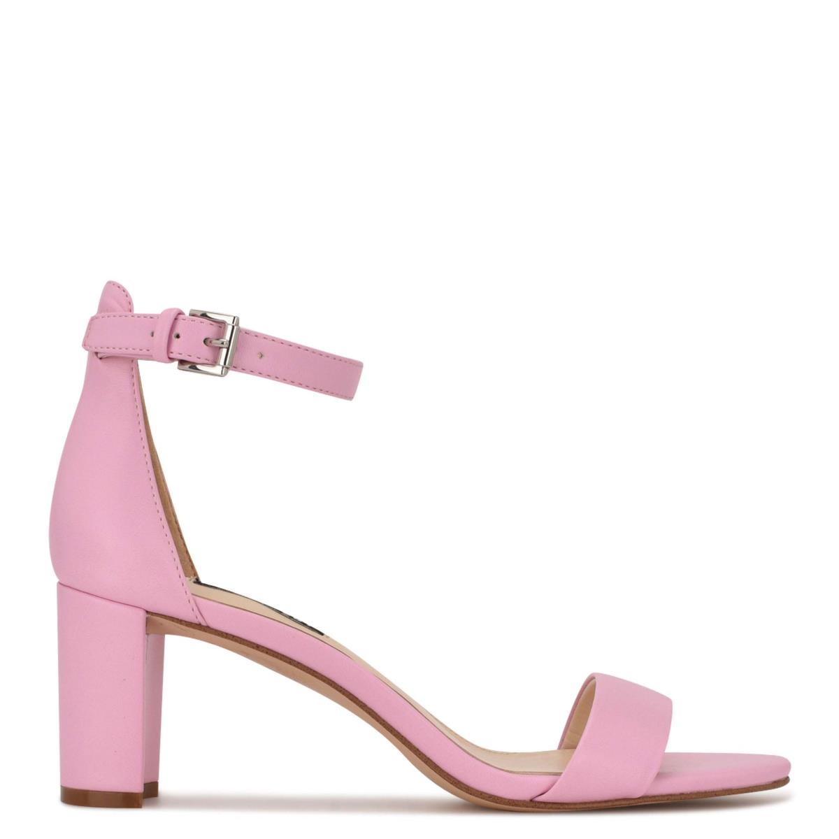 Nine West Pruce Ankle Askılı Block Topuklu Sandalet Kadın Pembe | 2879WMPXF