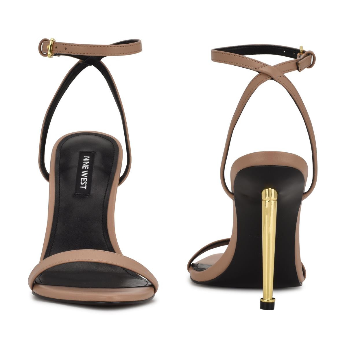 Nine West Reina Ankle Askılı Sandalet Kadın Kahverengi | 5017STWME