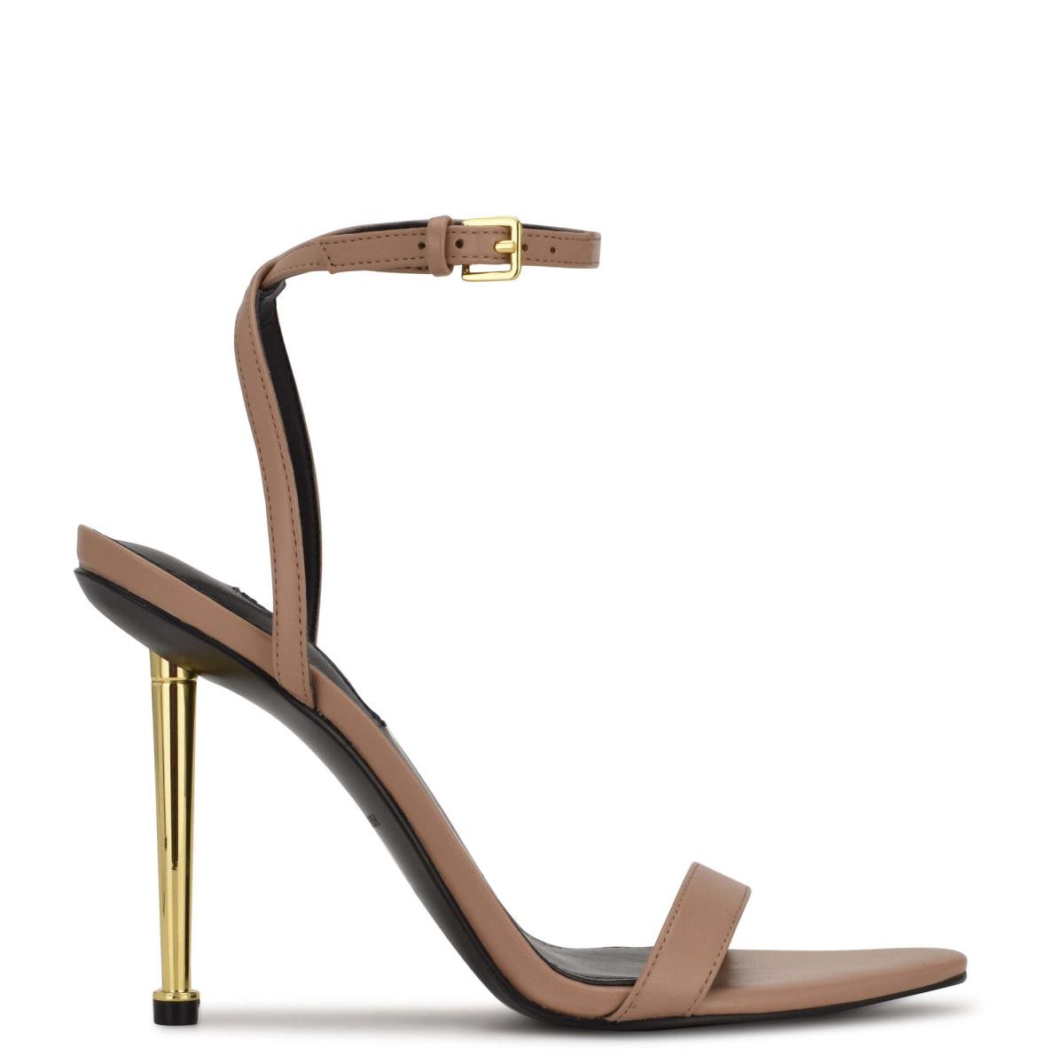 Nine West Reina Ankle Askılı Sandalet Kadın Kahverengi | 5017STWME