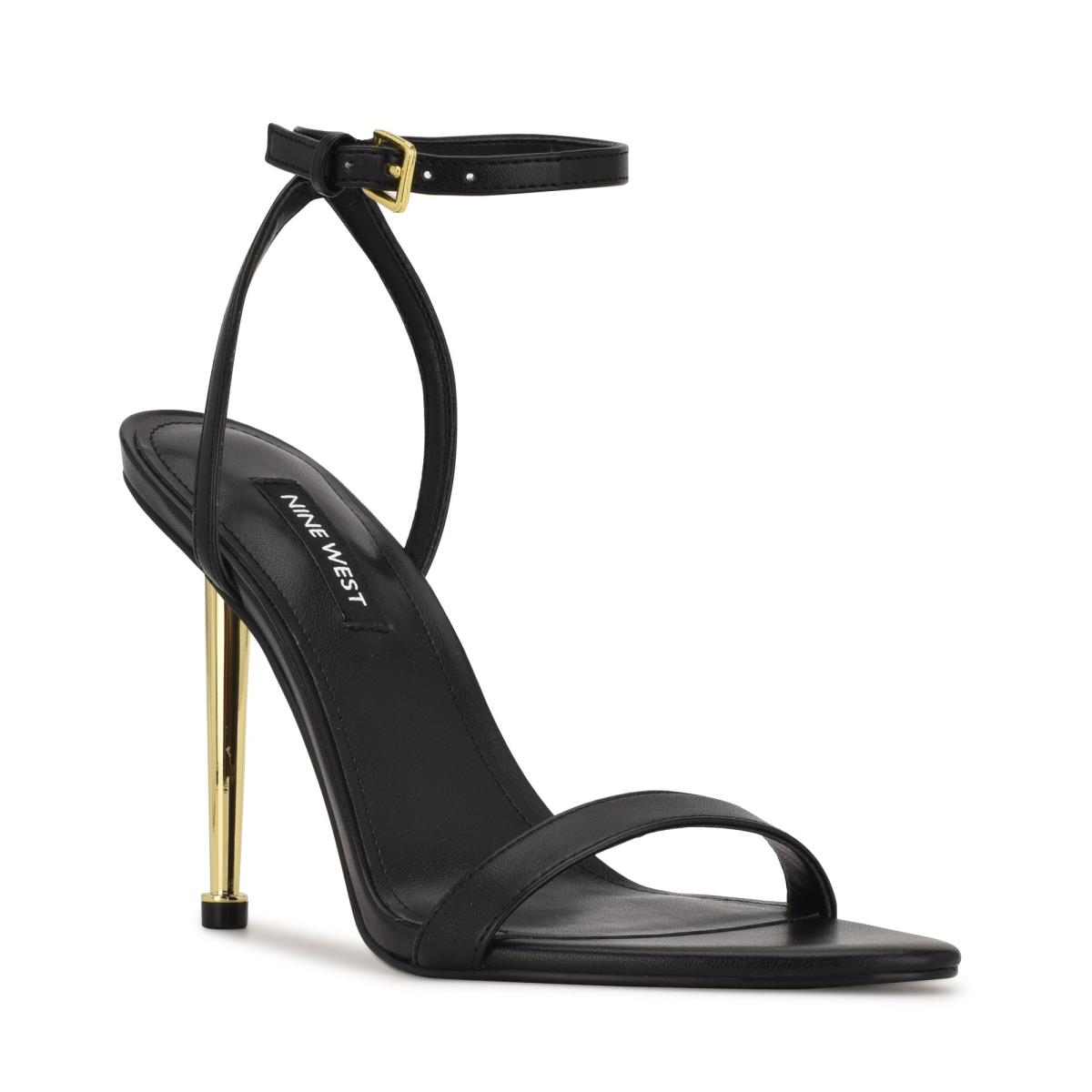 Nine West Reina Ankle Askılı Sandalet Kadın Siyah | 7861EYTUM