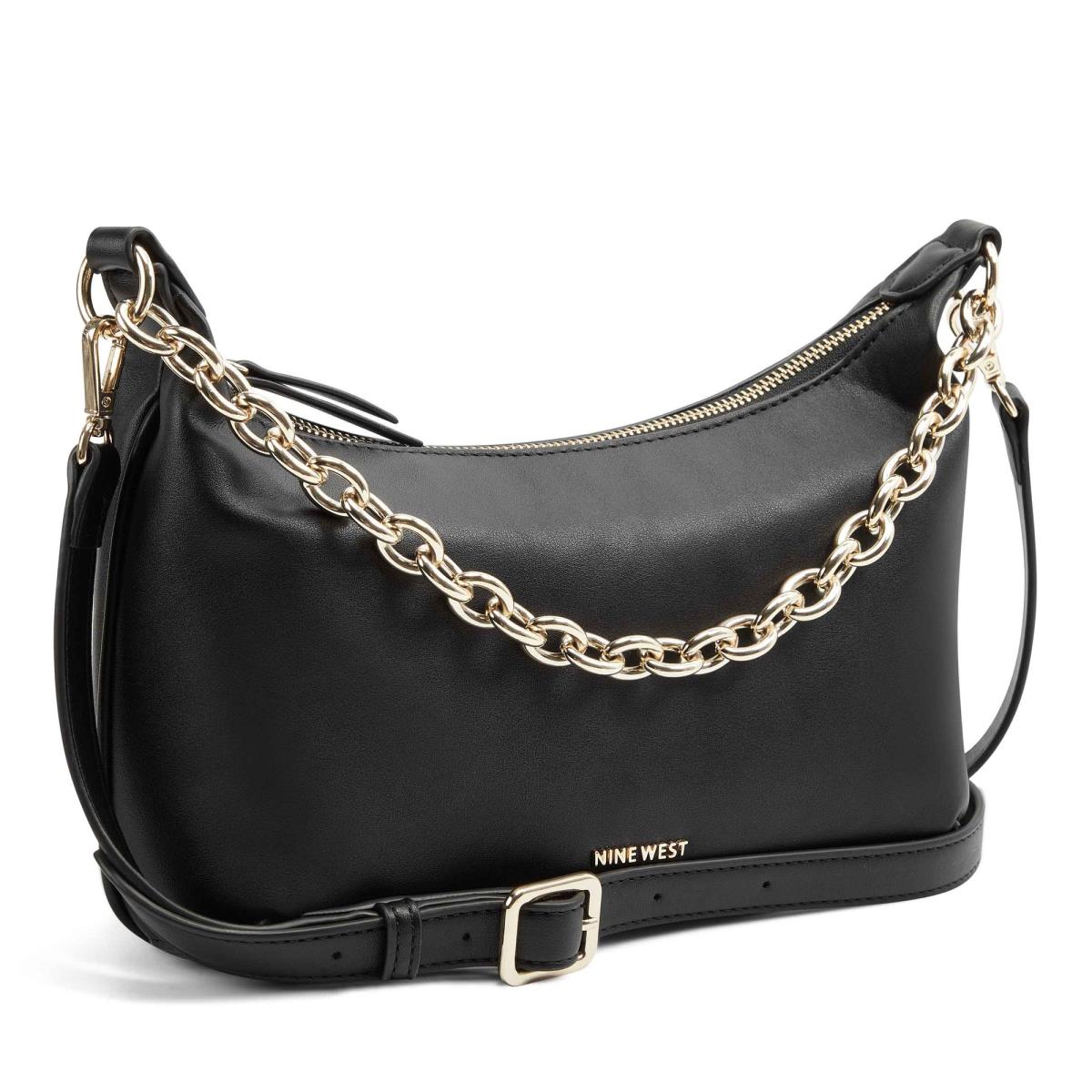 Nine West Ronnie Top Zip Shoulder Bag Omuz Çantası Kadın Siyah | 1382DXJUG