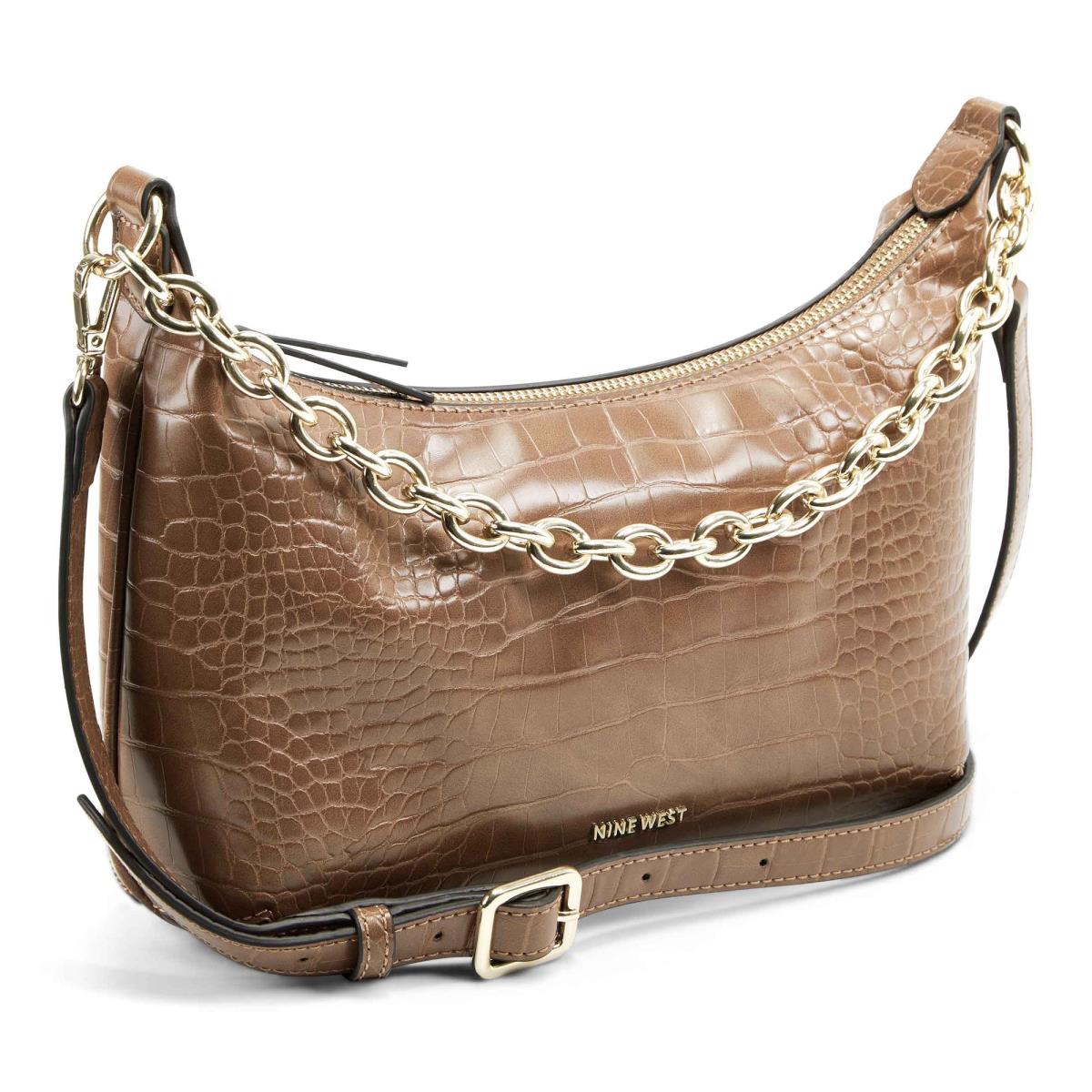 Nine West Ronnie Top Zip Shoulder Bag Omuz Çantası Kadın Kahverengi | 6349VJOPY