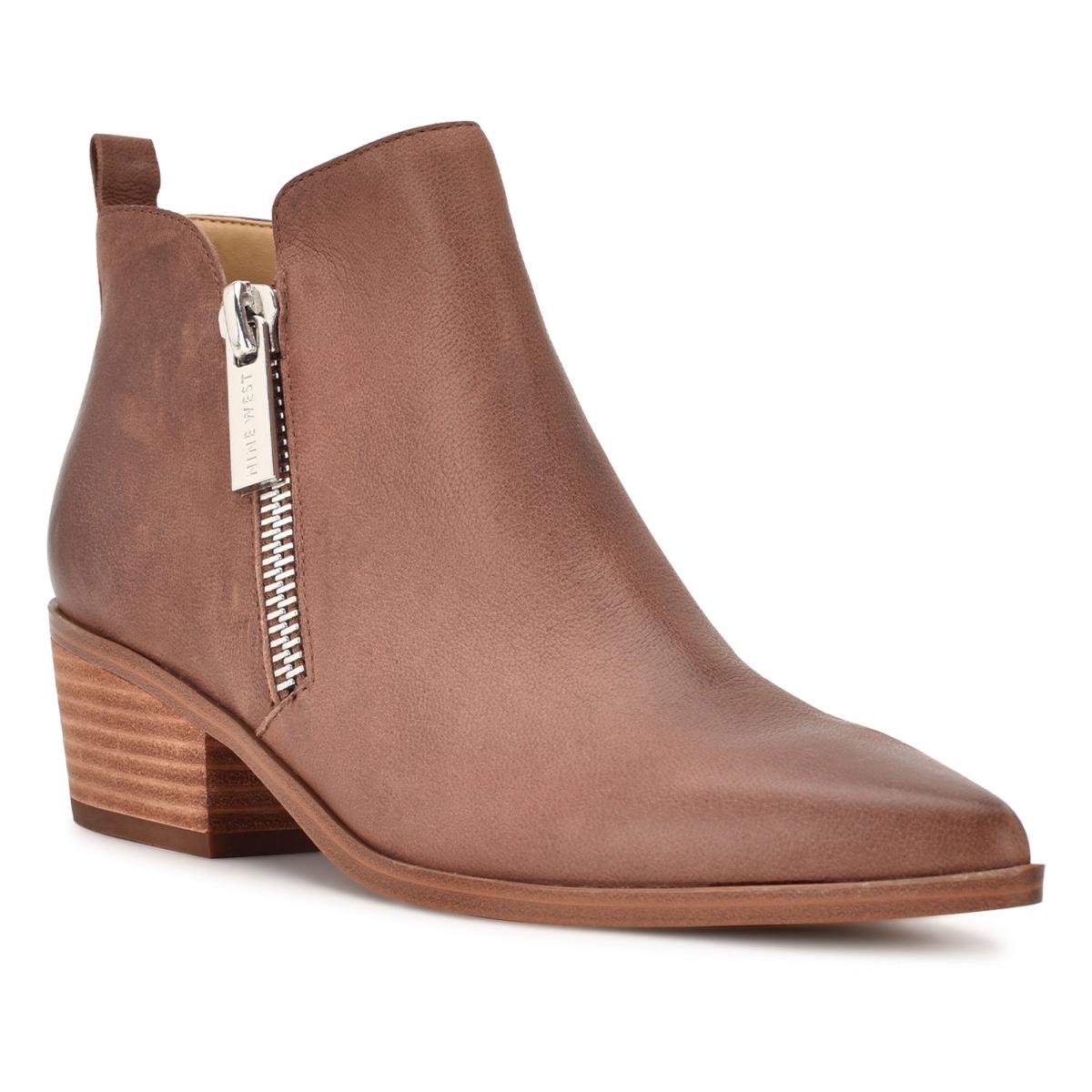 Nine West Single Pointy Burunlu Bot Kadın Kahverengi | 0189SFZMO