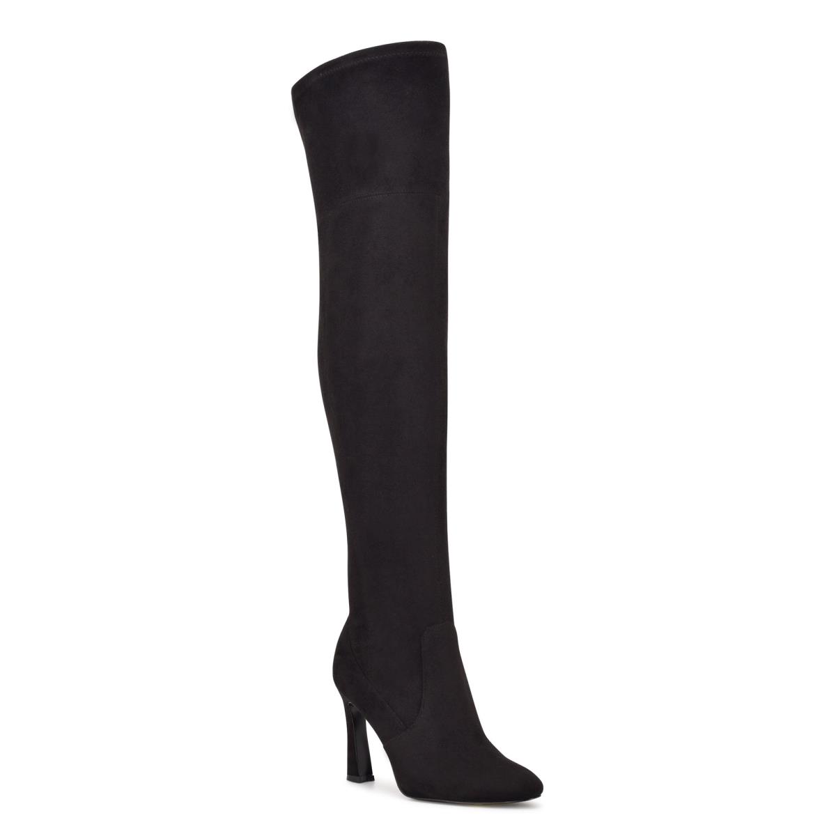 Nine West Sizzle Over The Knee Heel Bot Kadın Siyah | 4281ZBOTA