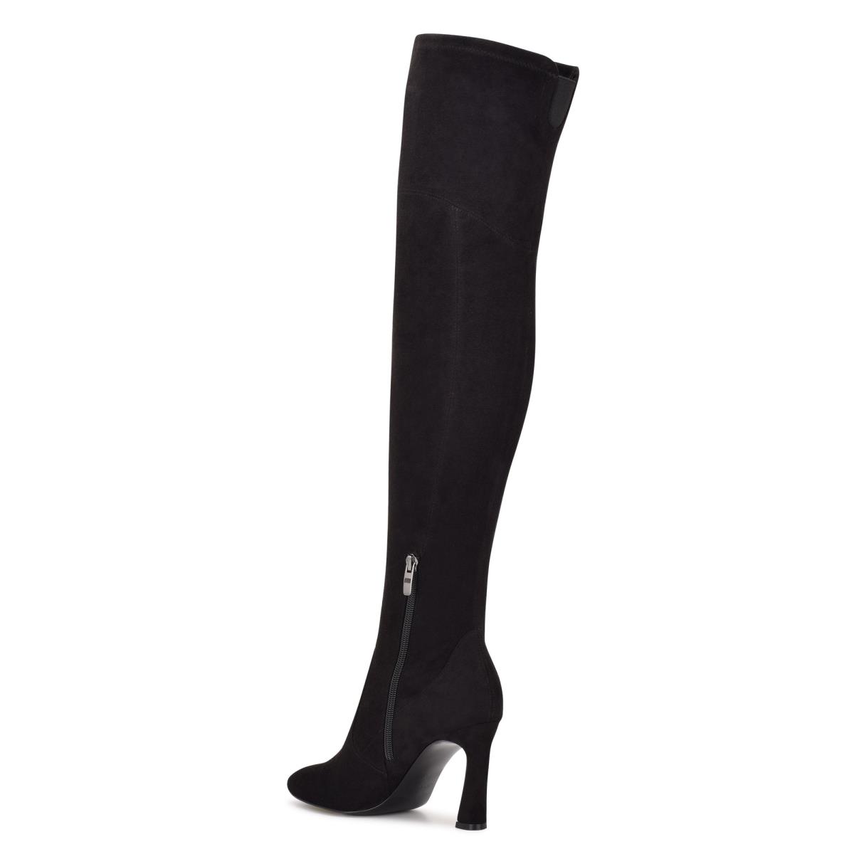 Nine West Sizzle Over The Knee Heel Bot Kadın Siyah | 4281ZBOTA