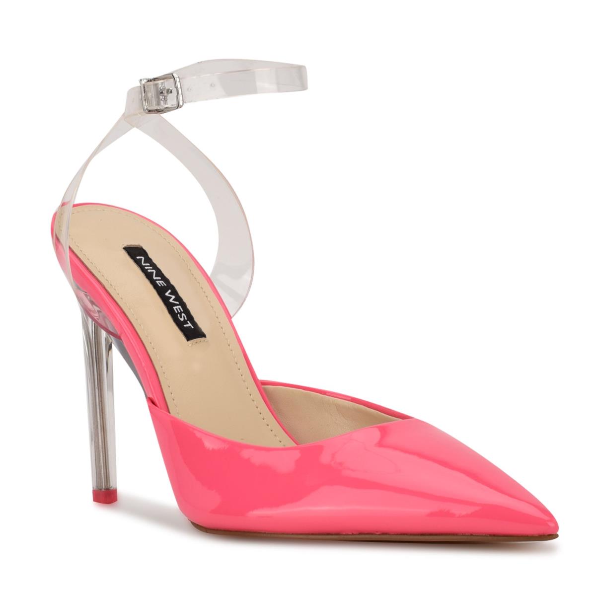 Nine West Sparkea Ankle Askılı Stiletto Ayakkabı Kadın Pembe | 7834ELHAO