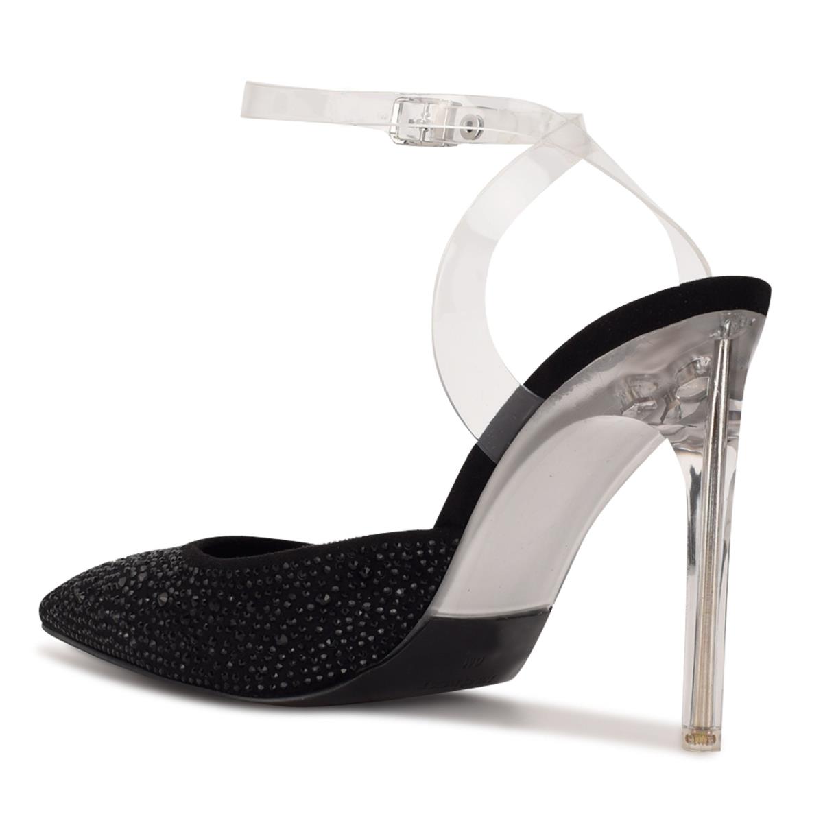 Nine West Sparkel Ankle Askılı Stiletto Ayakkabı Kadın Siyah | 1908IHSYL