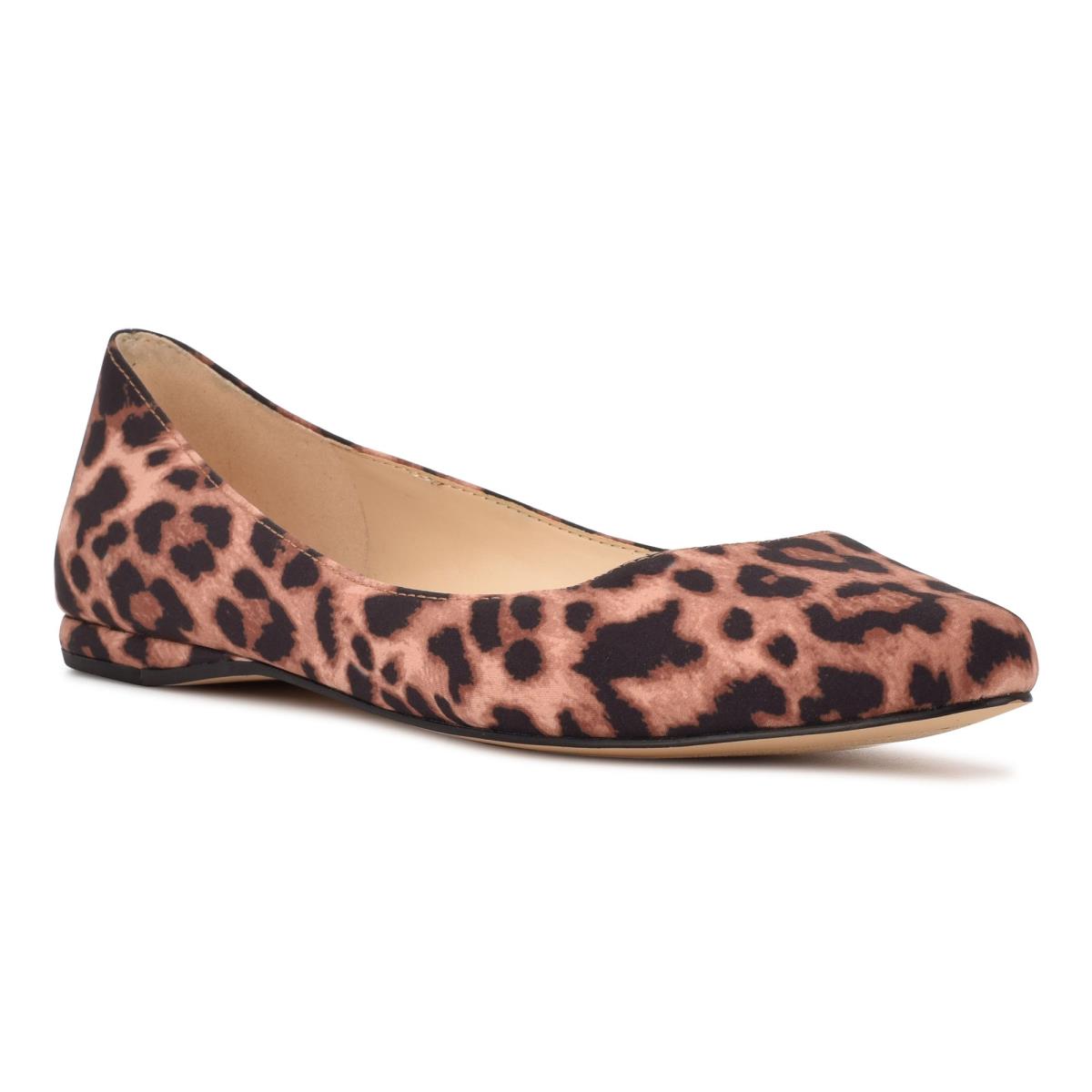 Nine West Speakup Almond Burunlu Bale Ayakkabısı Kadın Leopar | 9841MKWZO