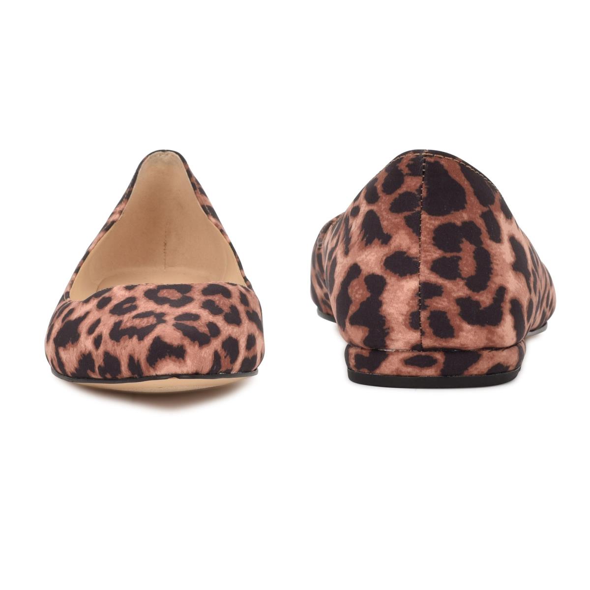 Nine West Speakup Almond Burunlu Bale Ayakkabısı Kadın Leopar | 9841MKWZO