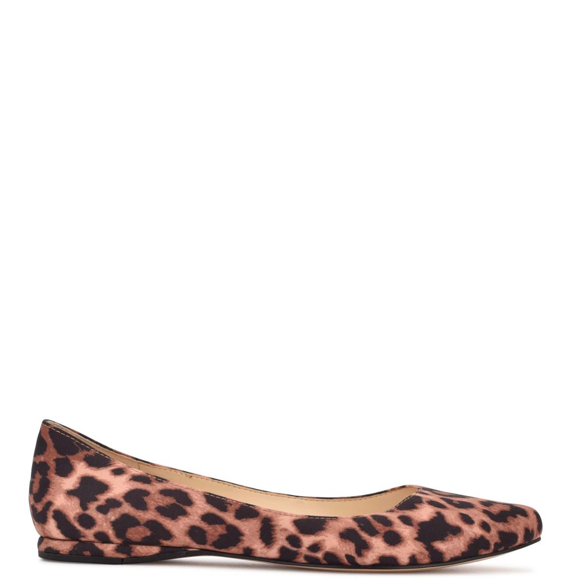 Nine West Speakup Almond Burunlu Bale Ayakkabısı Kadın Leopar | 9841MKWZO