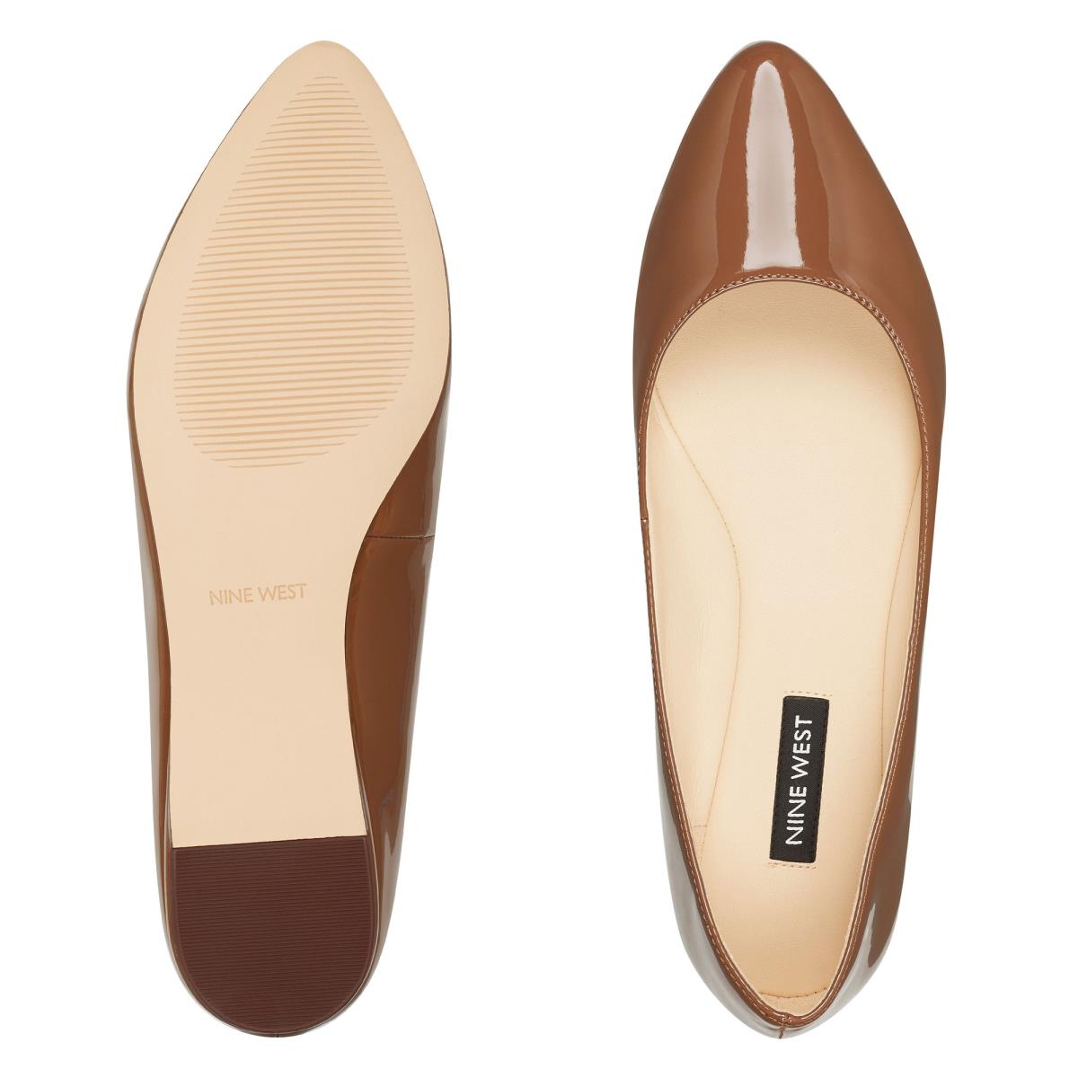 Nine West Speakup Almond Burunlu Flats Kadın Koyu Bej Rengi | 0412YFKSL