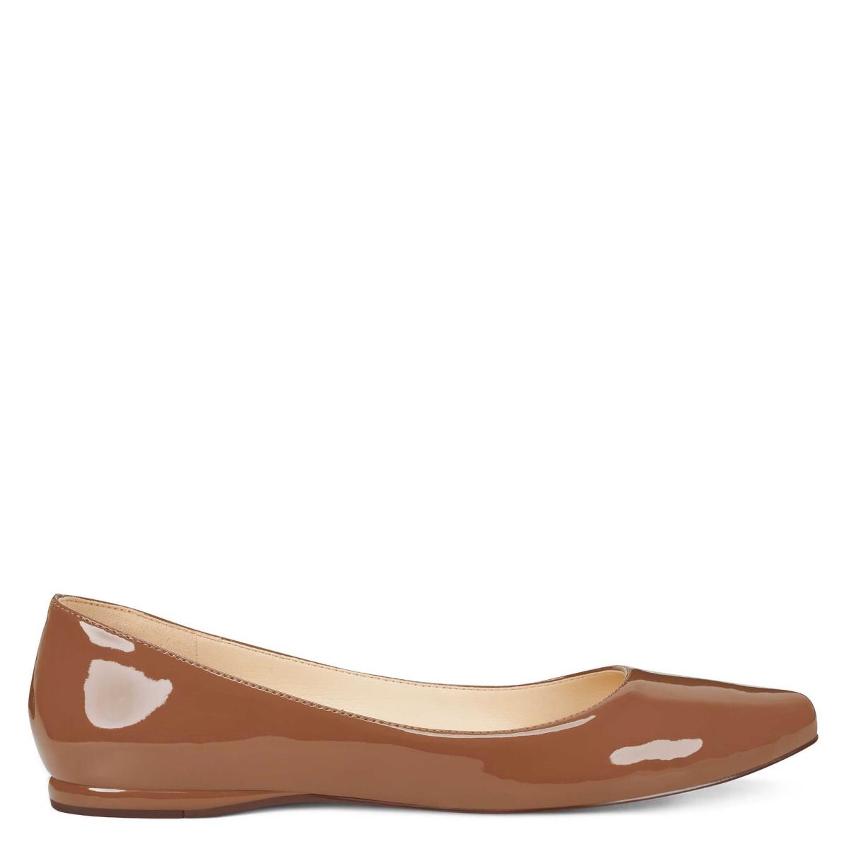 Nine West Speakup Almond Burunlu Flats Kadın Koyu Bej Rengi | 0412YFKSL