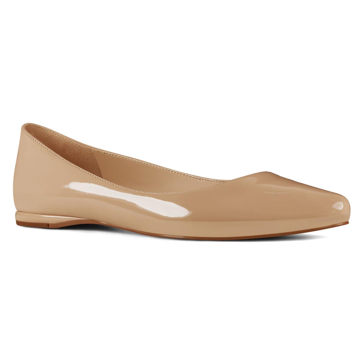 Nine West Speakup Almond Burunlu Flats Kadın Açık Bej Rengi | 0583JWQAO