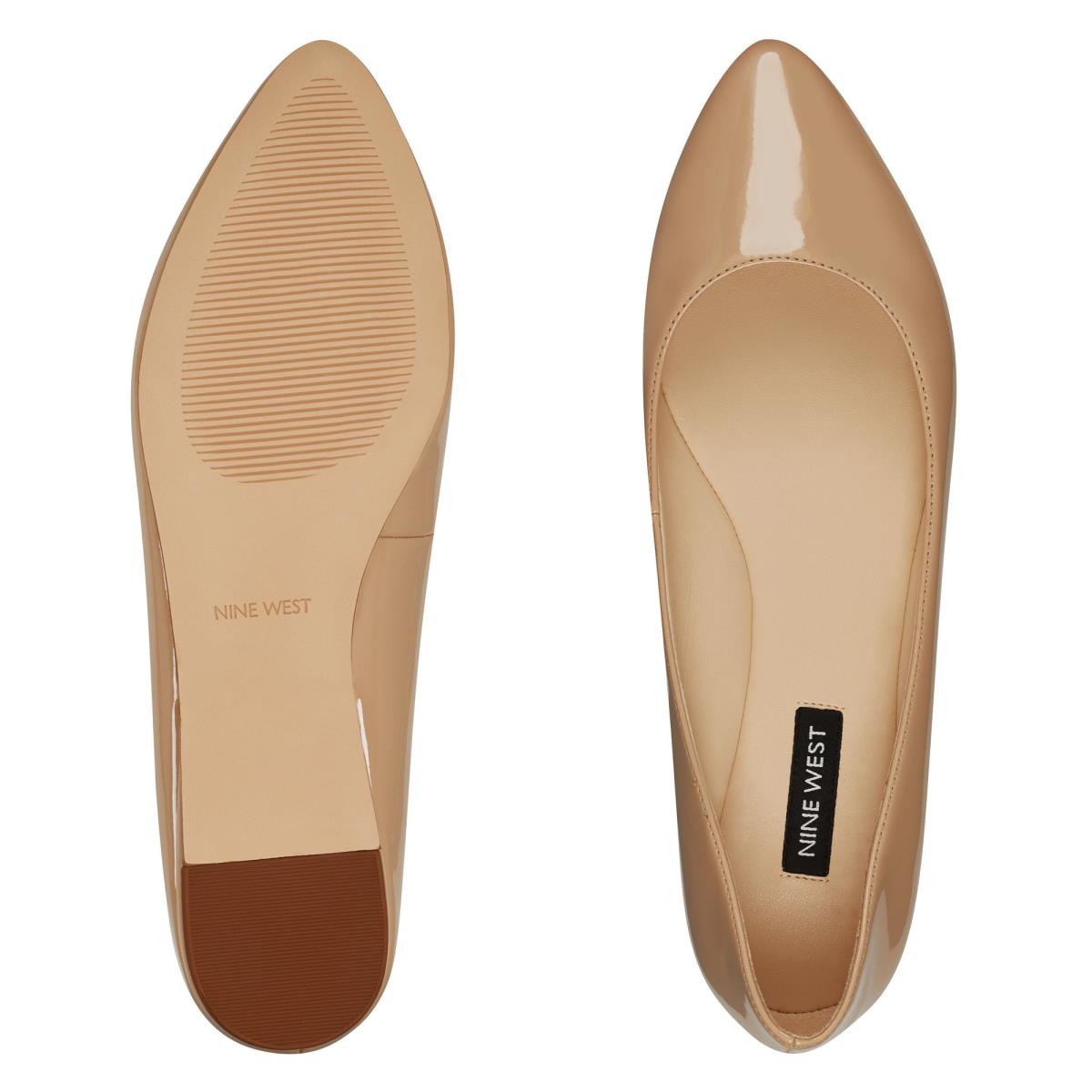 Nine West Speakup Almond Burunlu Flats Kadın Açık Bej Rengi | 0583JWQAO