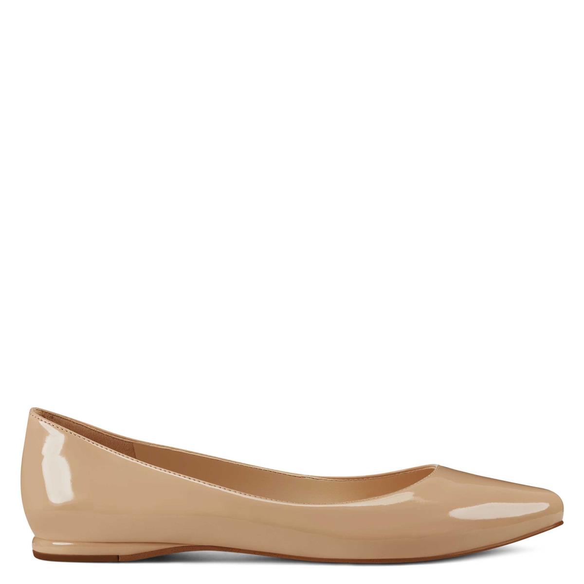 Nine West Speakup Almond Burunlu Flats Kadın Açık Bej Rengi | 0583JWQAO