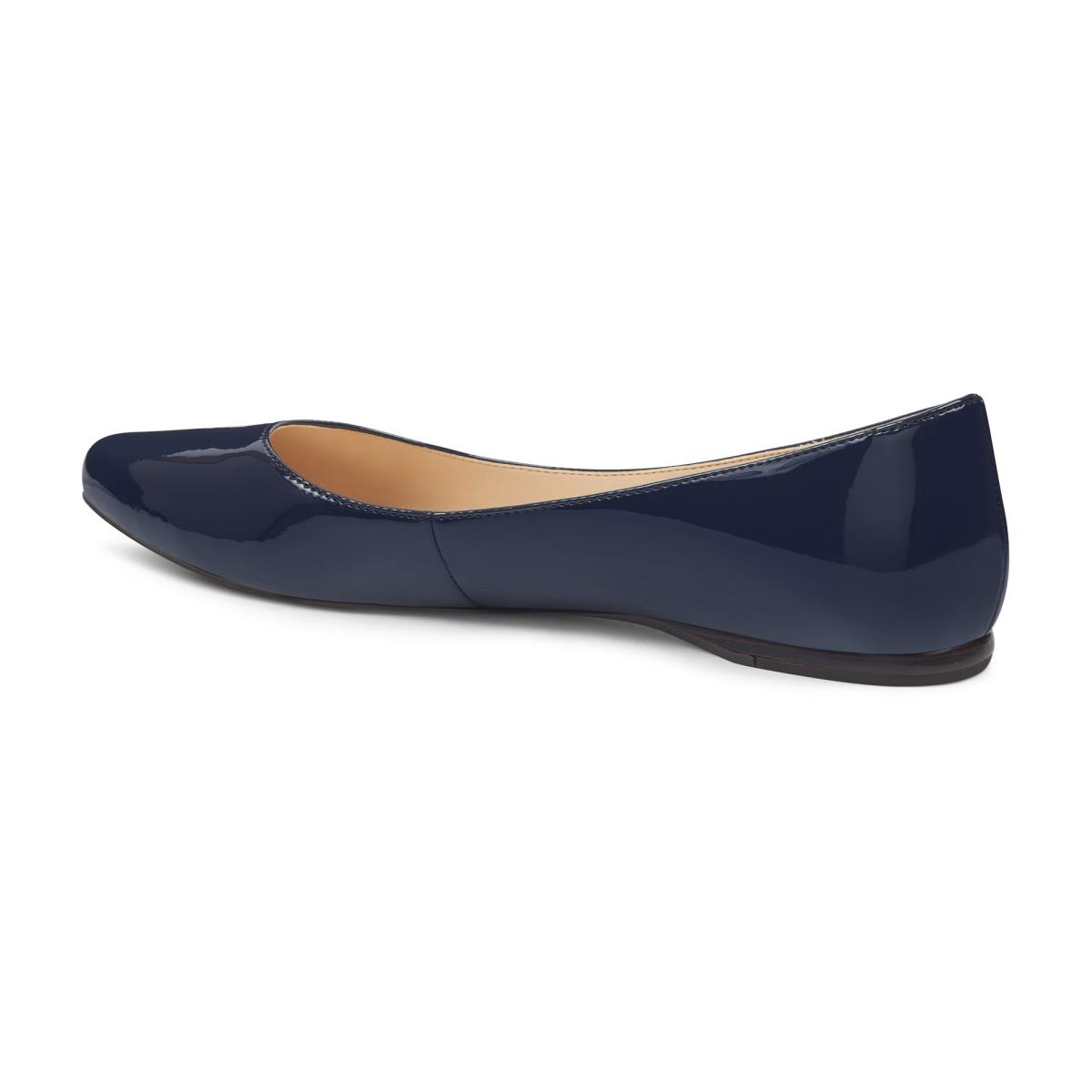 Nine West Speakup Almond Burunlu Flats Kadın Lacivert | 7325RBMZQ