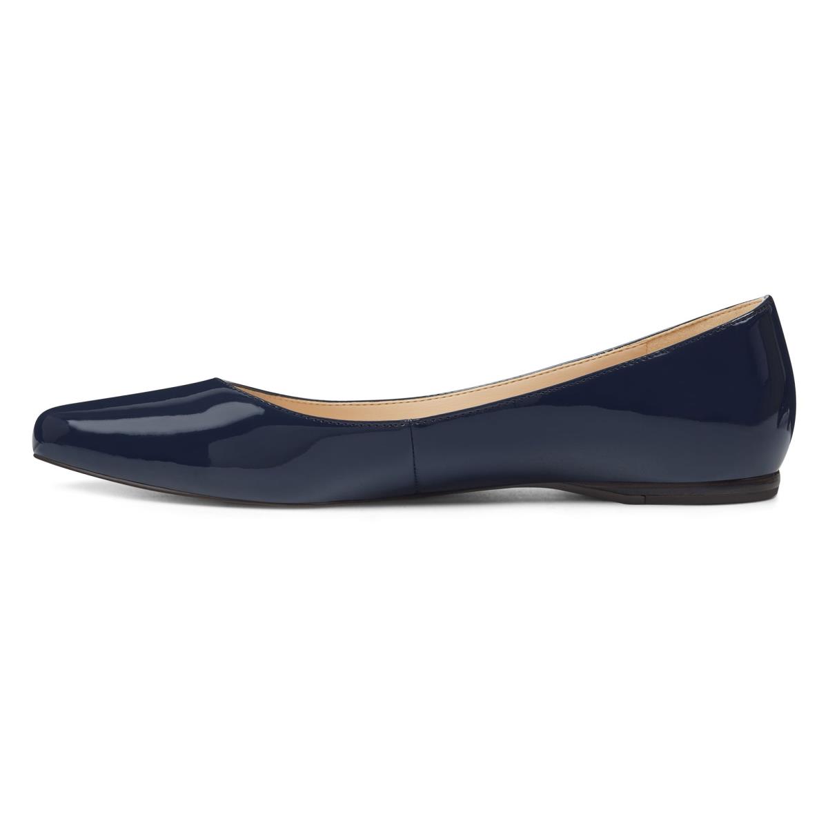 Nine West Speakup Almond Burunlu Flats Kadın Lacivert | 7325RBMZQ